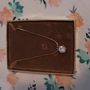 Diamond necklace on gold chain